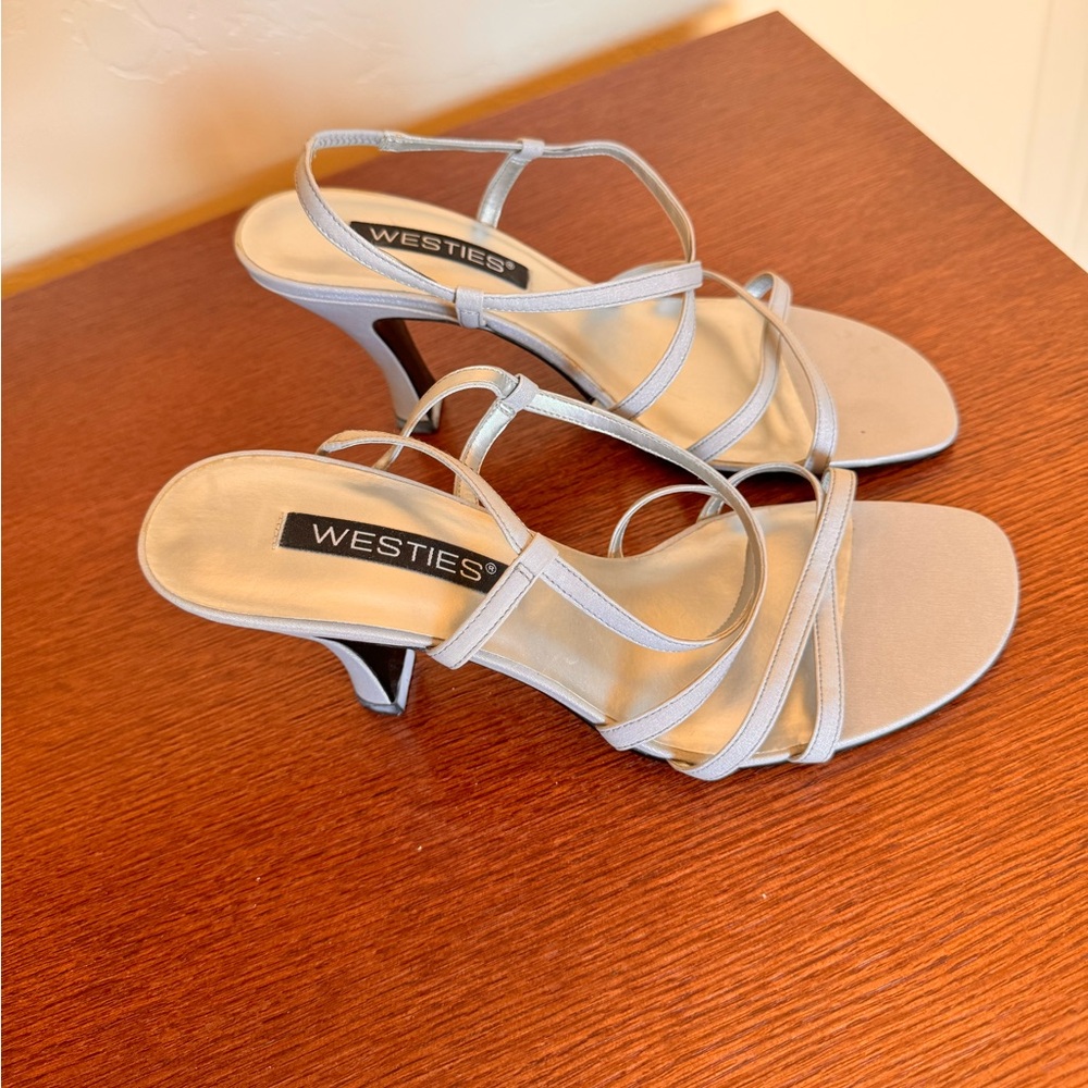 Strap  Matte Silver 4 inch heels